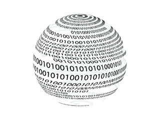 Big data futuristic design . Digital visualization . Particles stream . Binary background . Technology information concept. Flow lines . Vector sphere .