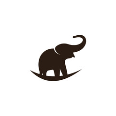 Elephant silhouette logo template. design vector icon