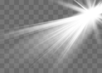Sunlight translucent special light effect design. Vector blur in radiance light. Isolated sunlight transparent background. - obrazy, fototapety, plakaty