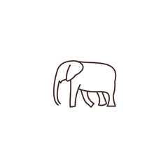 Elephant line logo template. design vector icon