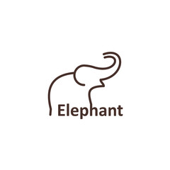 Elephant line logo template. design vector icon