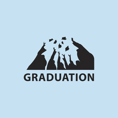Graduation silhouette template design. vector icon illustration