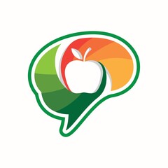 Brain Fruit Logo Design Element