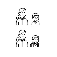 保護者とランドセルを背負った子供イラスト素材