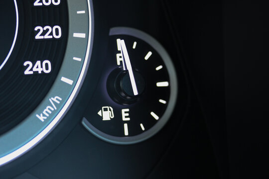 Fuel gauge showing full tank