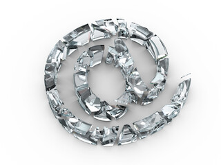 Broken glass email symbol