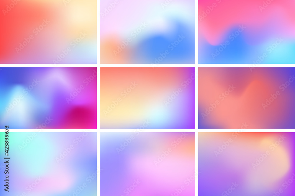 Poster abstract multicolored blurred backgrounds. blurred backgrounds with gradient meshes. multicolor wall
