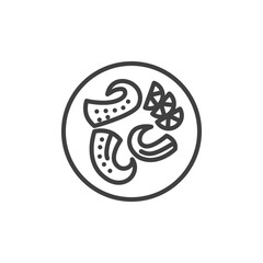 Octopus tentacles with lemon line icon