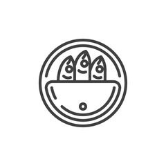 Obraz premium Sardines can line icon