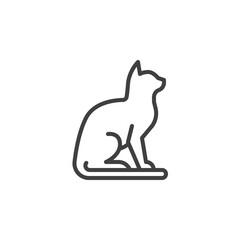 Cat sitting line icon