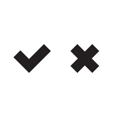 Checkmark and cross vector icon