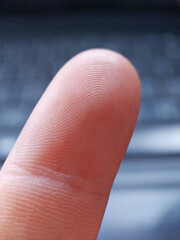 The human footprint. Fingerprint. Close up.