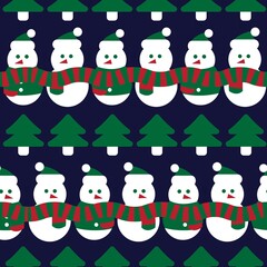 Christmas Snowman seamless pattern design