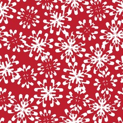 Fototapeta na wymiar Christmas Snowflakes seamless pattern design