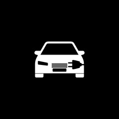 Electric car icon isolated on dark background