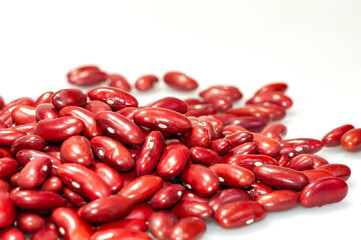 Red beans isolated on white background.