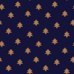 Brown Christmas Tree seamless pattern design