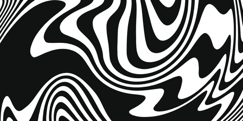 Black and white optical iilusion. Creative vector background with lines