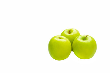 Green apple healthy food on a white background. Healthy food, Green apple is a fruit that helps control weight.