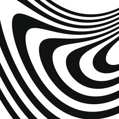 Black and white optical iilusion. Creative vector background with lines