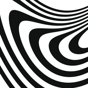 Black and white optical iilusion. Creative vector background with lines © acidmagenta