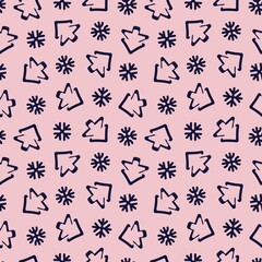 Pastel Christmas Tree seamless pattern design