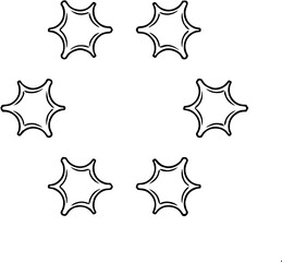 Hand Drawing Abstract Flower Vector By Hand Drawing.White Daisy Flower Star Shape Isolated. Circle Pattern Petal Flower Of Mandala With Black And White, Hand Drawn Pattern, Flower Pattern.