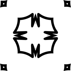 Obraz premium Hand Drawing Abstract Flower Vector By Hand Drawing.White Daisy Flower Star Shape Isolated. Circle Pattern Petal Flower Of Mandala With Black And White, Hand Drawn Pattern, Flower Pattern.