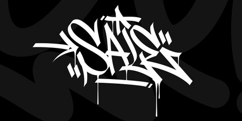 Abstract Word Sale Urban Hip Hop Hand Written Graffiti Style Vector Illustration Art - obrazy, fototapety, plakaty