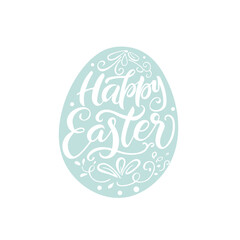 Hand sketched Happy Easter text as logotype, badge and icon. Drawn postcard, card, invitation, poster, banner template. Lettering typography. Seasons Greetings