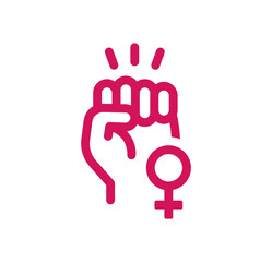 Woman symbol feminism power female icon vector illustration.