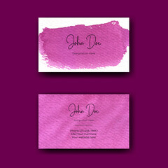 Elegant magenta abstract watercolor business card template
