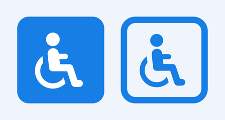 Disabled handicap accessibility sign icon illustration.