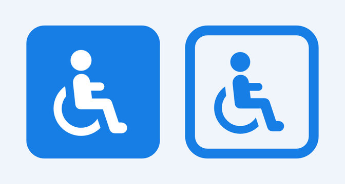 Disabled handicap accessibility sign icon illustration.