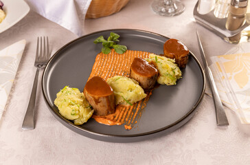 Roast pork medallions