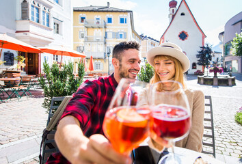 Couple at restaurant