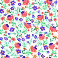 seamless pattern with tsvatemi and frames. ornament on the theme of spring, Easter and flowers. Vector pattern for textile decoration and printing