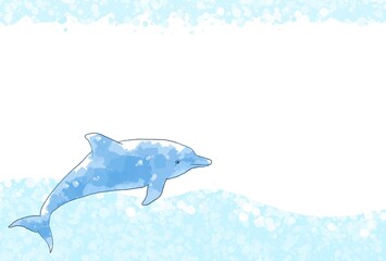 優しいタッチのイルカのフレーム