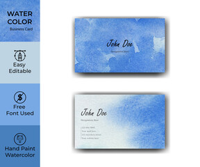 Abstract watercolor texture corporate business card template