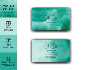 Watercolor corporate business card template