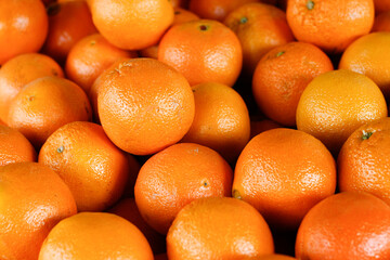 Oranges and mandarines at the market