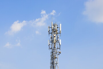 Telecom tower and blue sky.