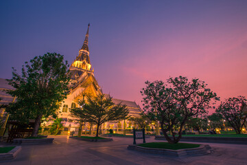 Background of one of the religious sites in Thailand (Wat Sothon Wararam Worawihan) in Chachoengsao, tourists always come to make merit.