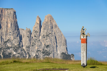 FIE ALLO SCILIAR, SOUTH TYROL/ITALY - AUGUST 8 : Art installation near Fie allo Sciliar, South...