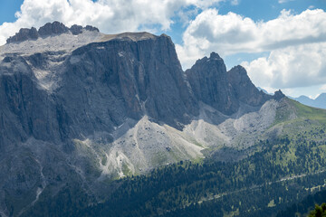 Obraz premium View of the Dolomites near Selva, South Tyrol, Italy