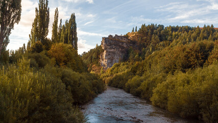 Emblematic rock on the banks of the river