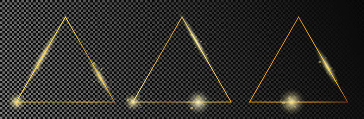 Gold glowing triangle frame