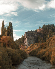 Emblematic rock on the banks of the river