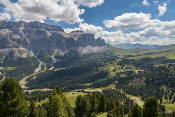 Obraz premium View of the Dolomites near Selva, South Tyrol, Italy