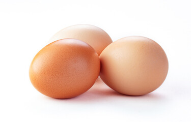 chicken eggs in a group isolated white background